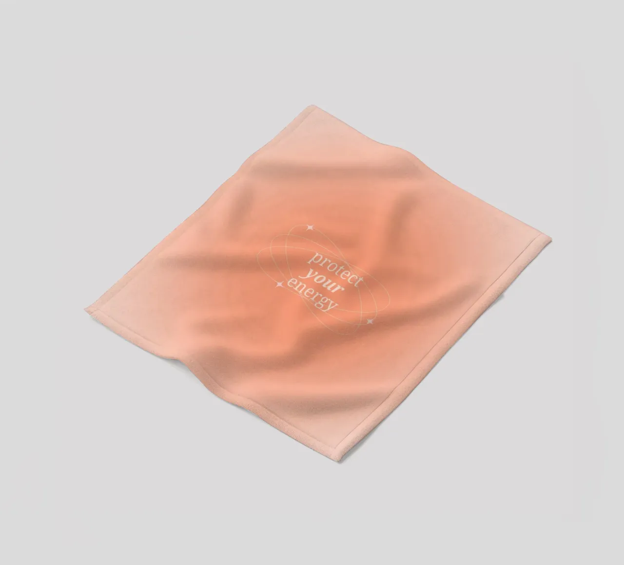 Protect Your Energy Peach Aura Gradient Print fleece blanket by homdeco
