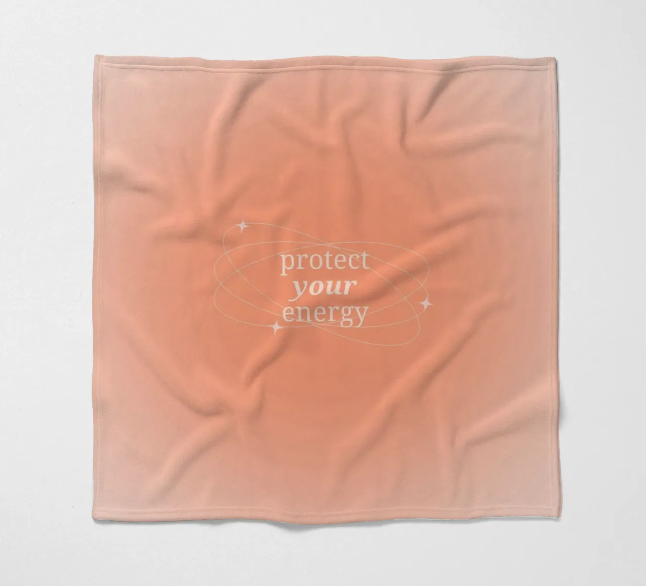 Protect Your Energy Peach Aura Gradient Print fleece blanket by homdeco