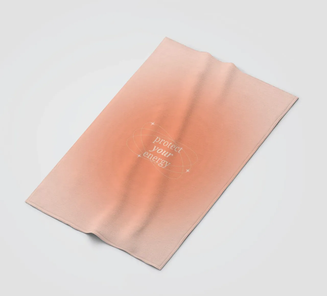 Protect Your Energy Peach Aura Gradient Print fleece blanket by homdeco