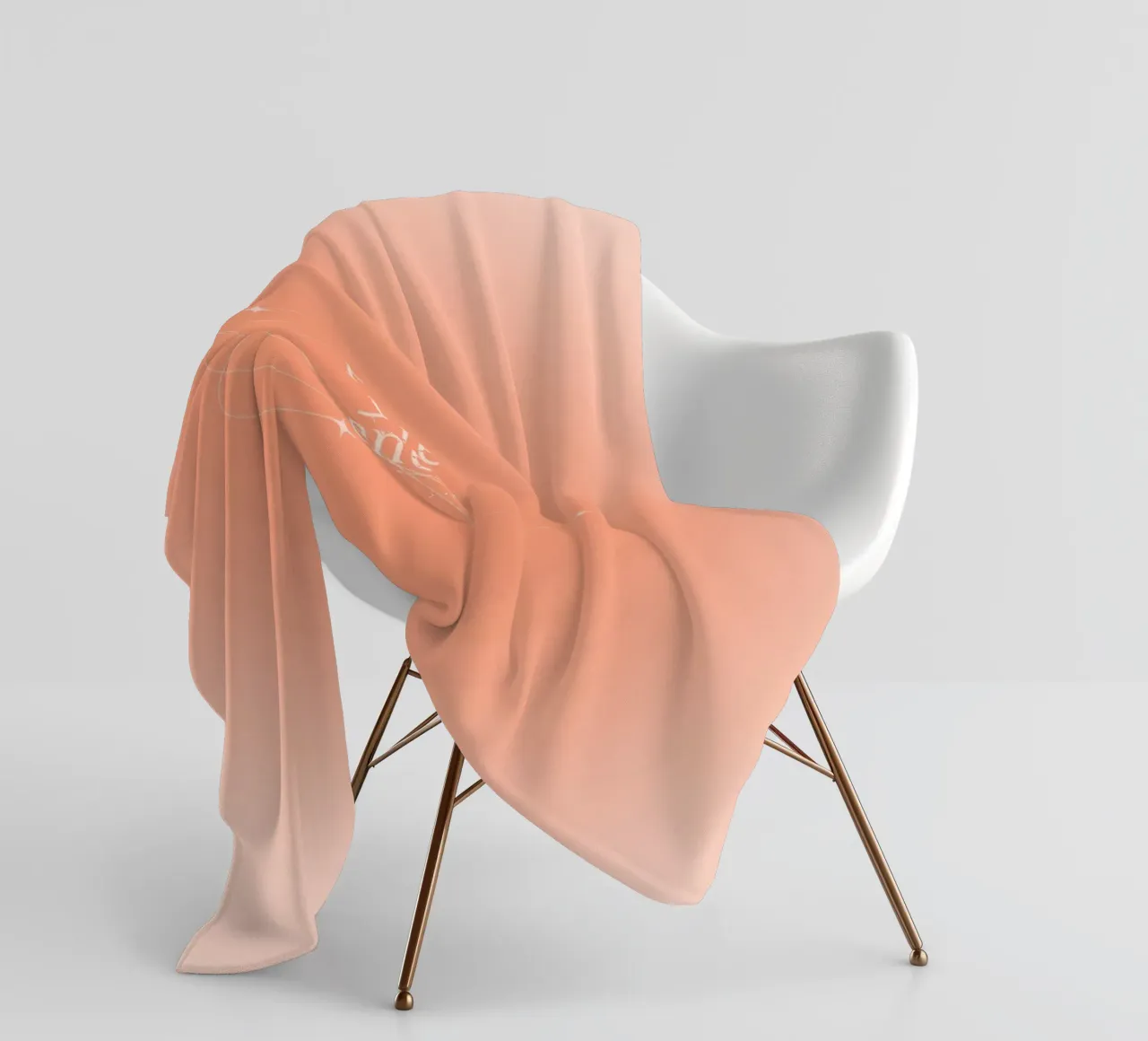 Protect Your Energy Peach Aura Gradient Print fleece blanket by homdeco