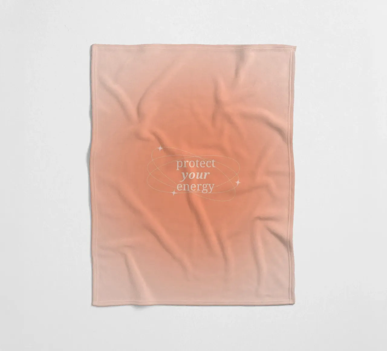 Protect Your Energy Peach Aura Gradient Print fleece blanket by homdeco