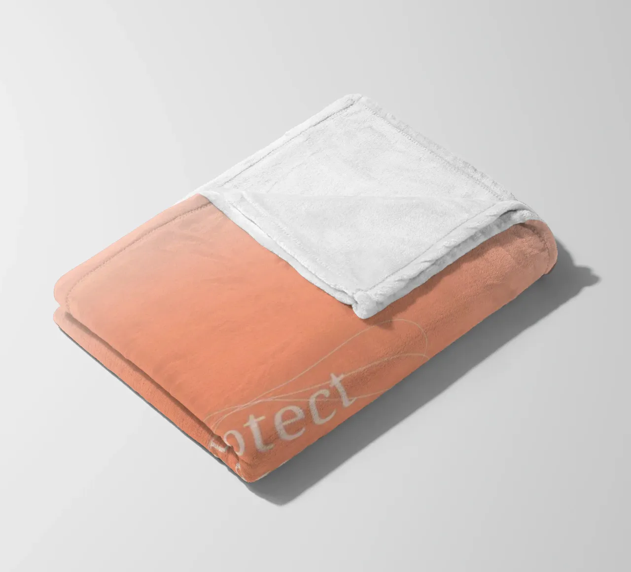 Protect Your Energy Peach Aura Gradient Print fleece blanket by homdeco