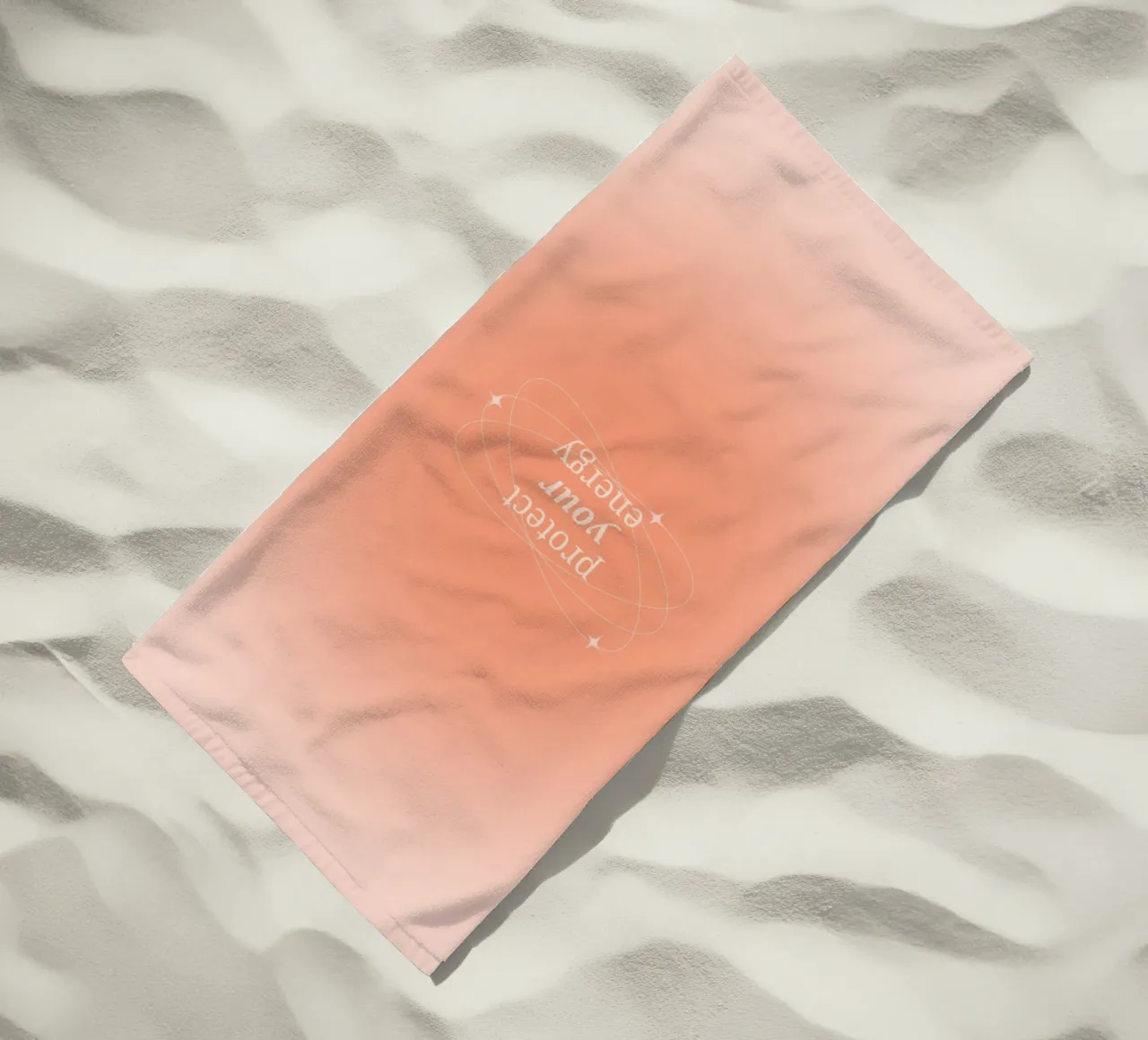 Protect Your Energy Peach Aura Gradient Print beach towel by homdeco