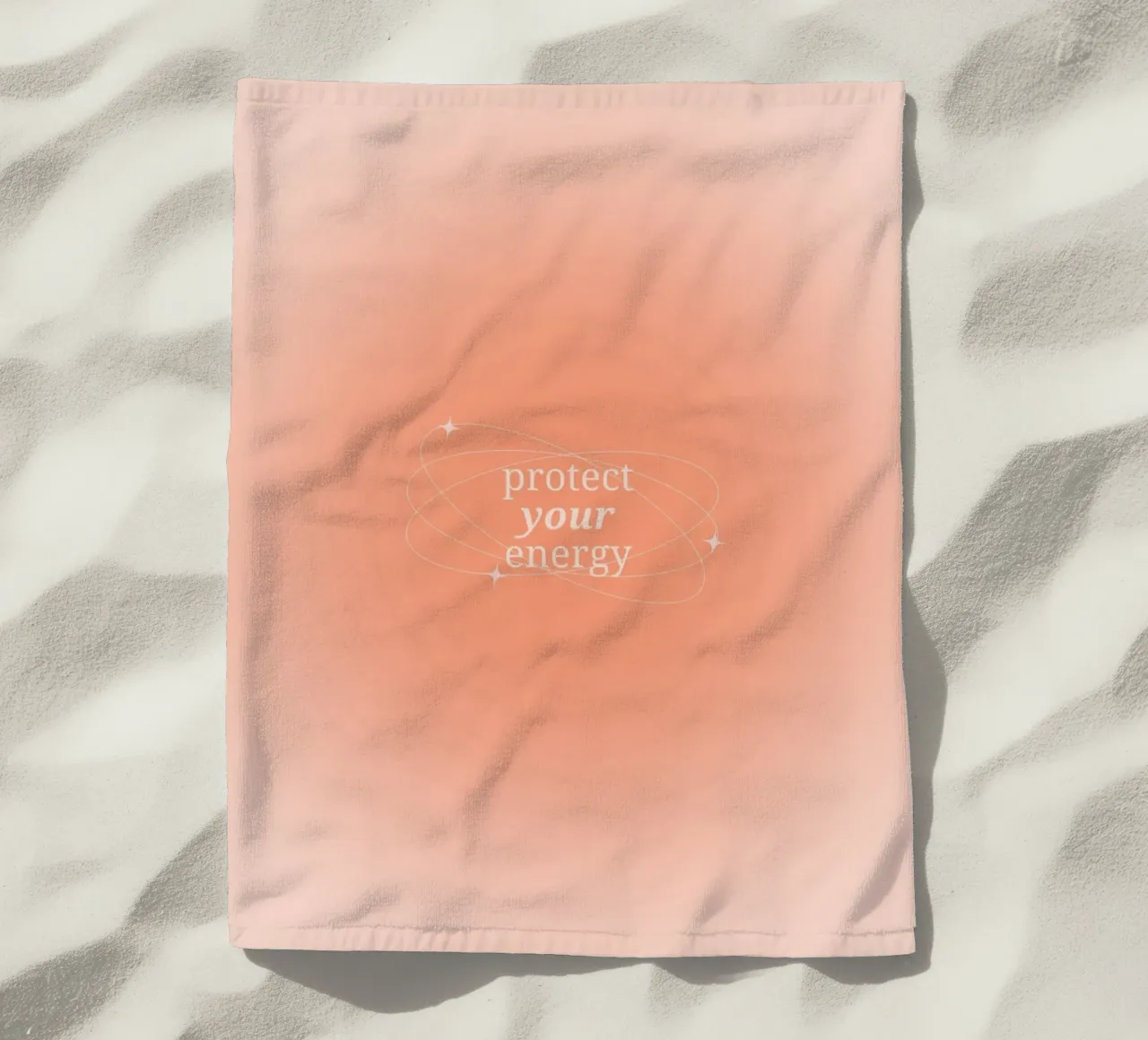 Protect Your Energy Peach Aura Gradient Print beach towel by homdeco
