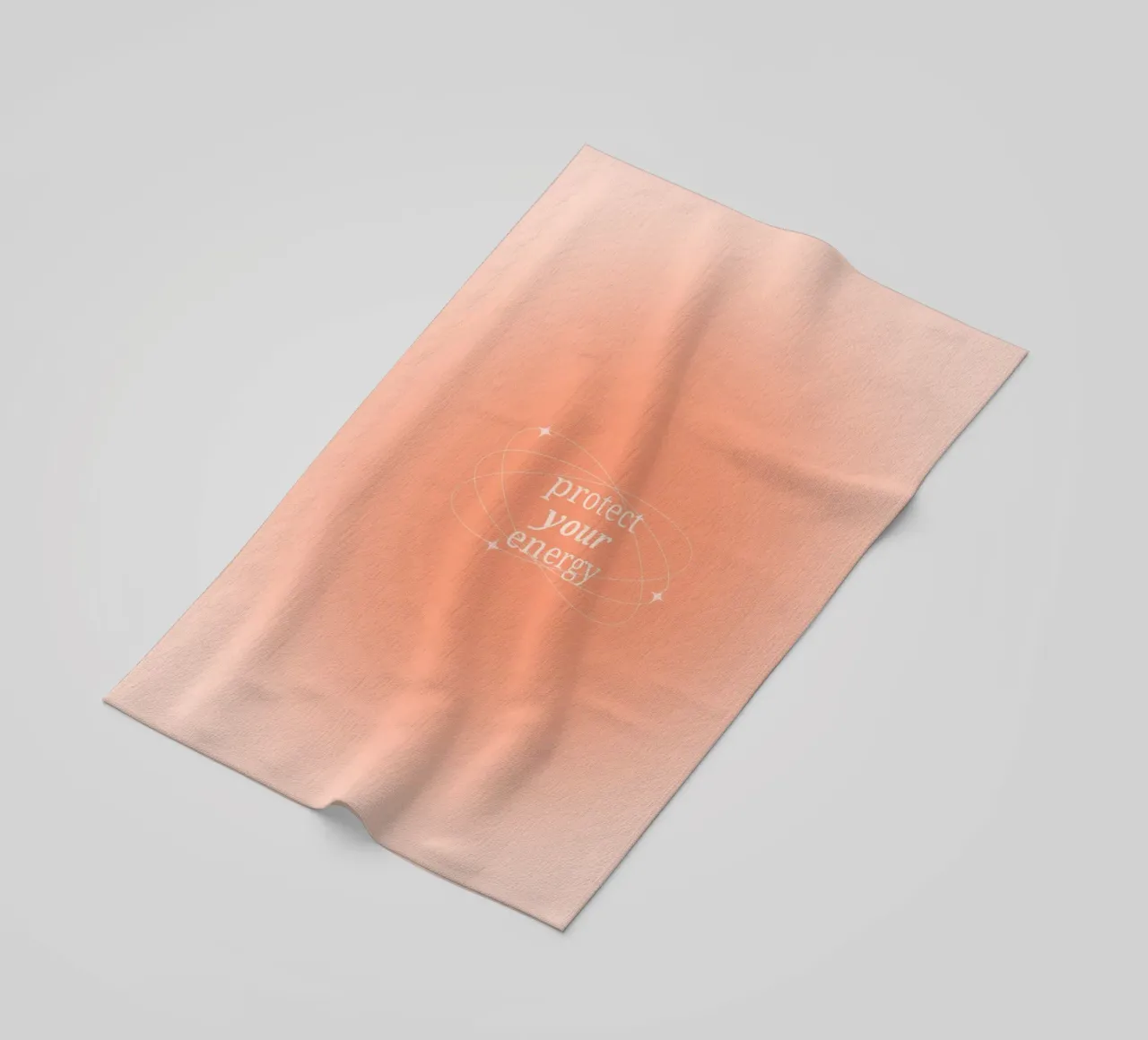 Protect Your Energy Peach Aura Gradient Print beach towel by homdeco