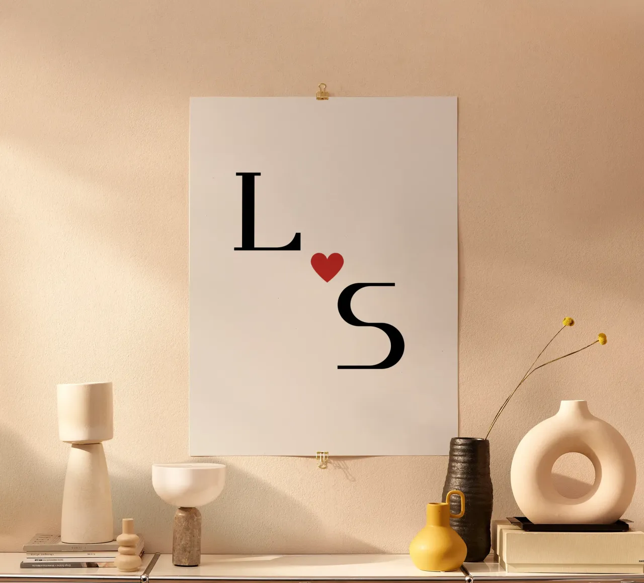 L & S Heart Poster - Loving wall decoration hahnemühle by StrindesignStudio