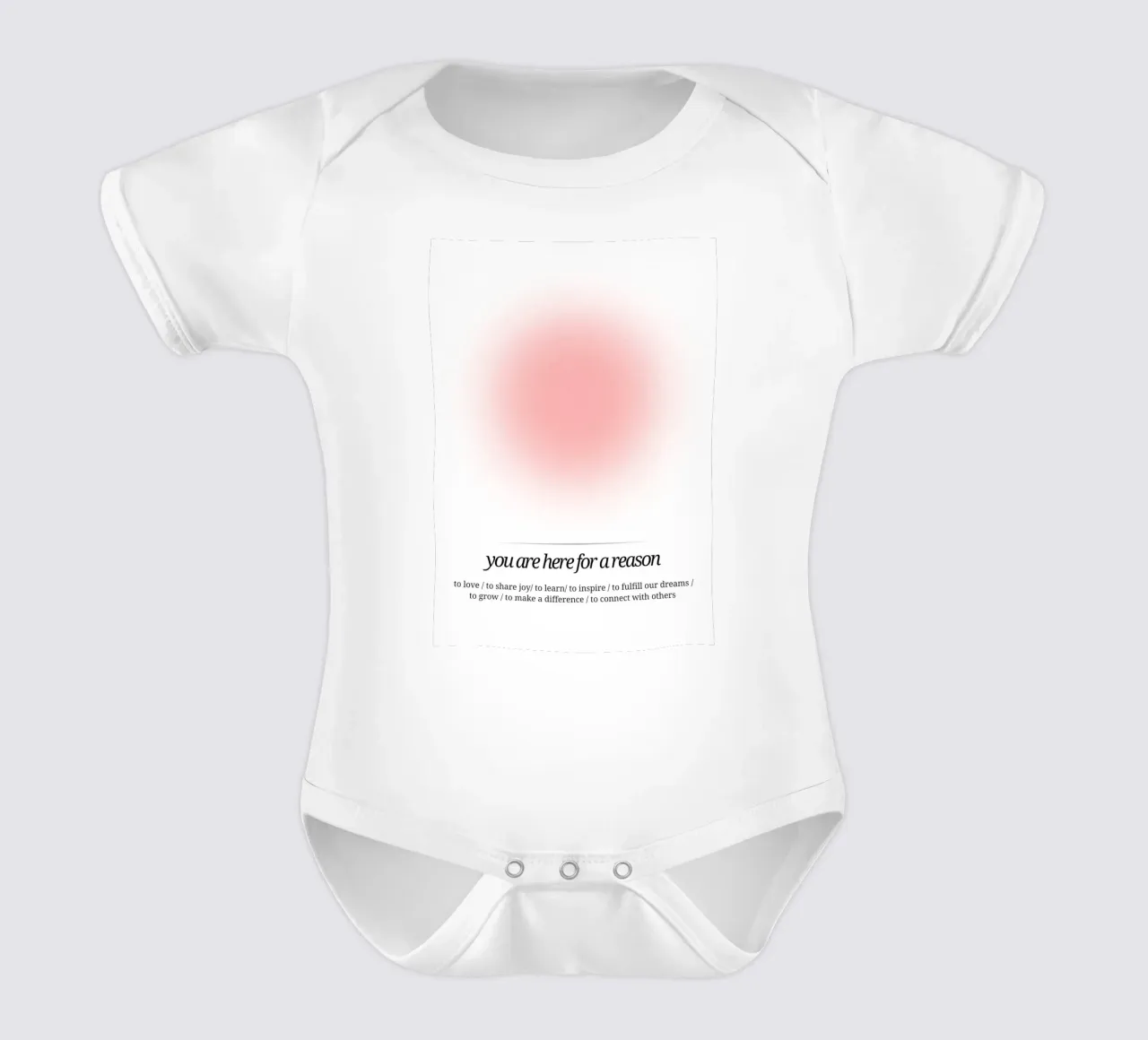 Je bent hier met een reden - Roze auraprint babyrompertje korte mouwen van homdeco