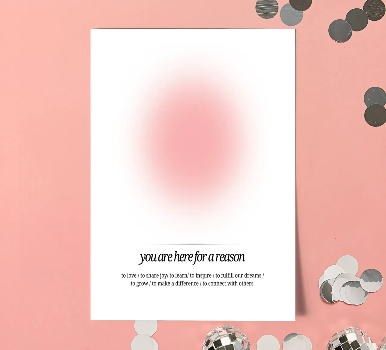 Je bent hier met een reden - Roze auraprint stickervel van homdeco