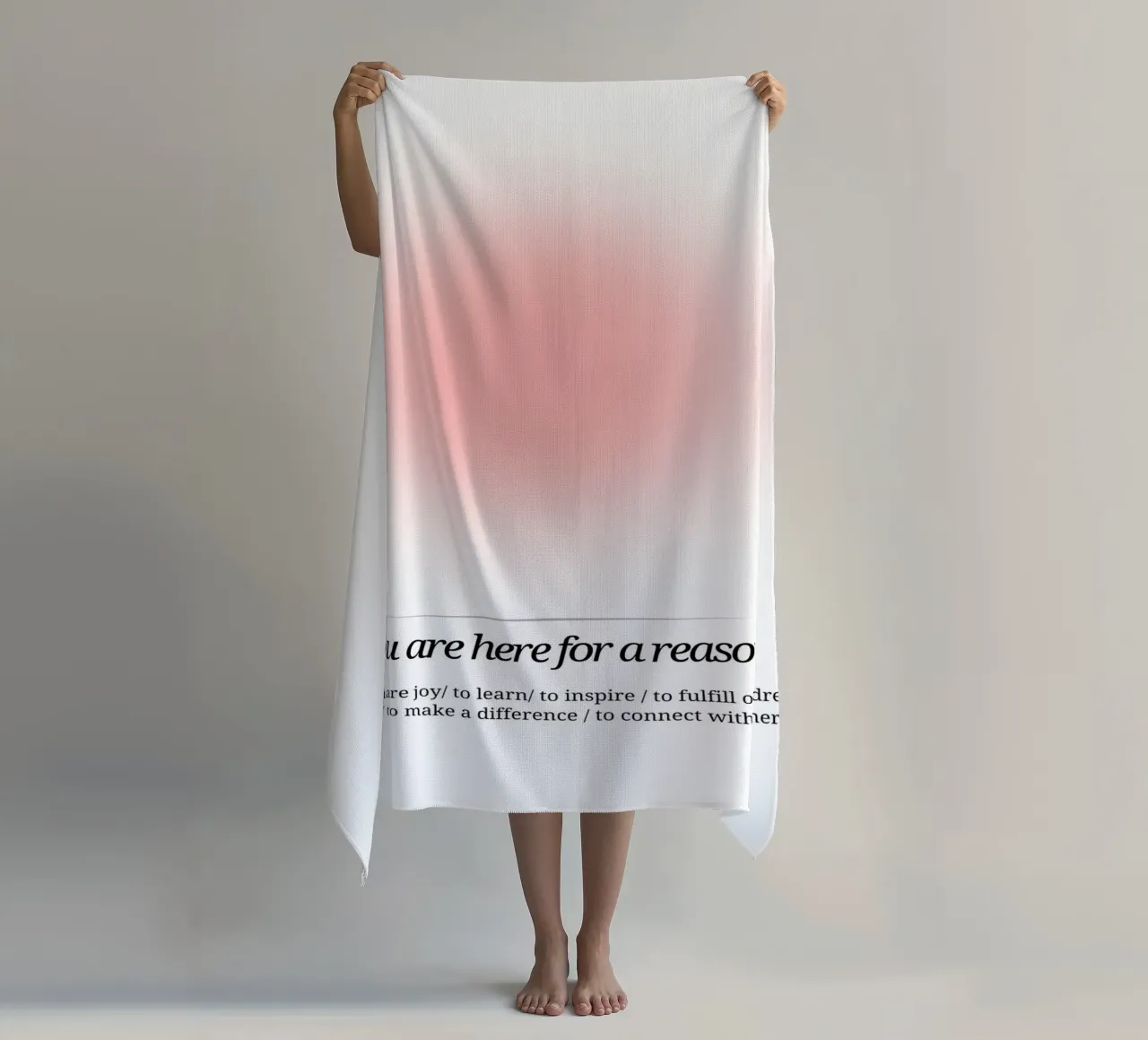 Sei qui per una ragione - Stampa Aura rosa telo mare da homdeco