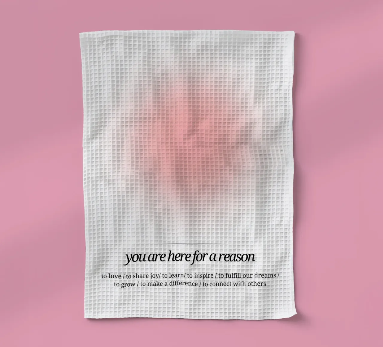 Sei qui per una ragione - Stampa Aura rosa canovaccio da cucina da homdeco