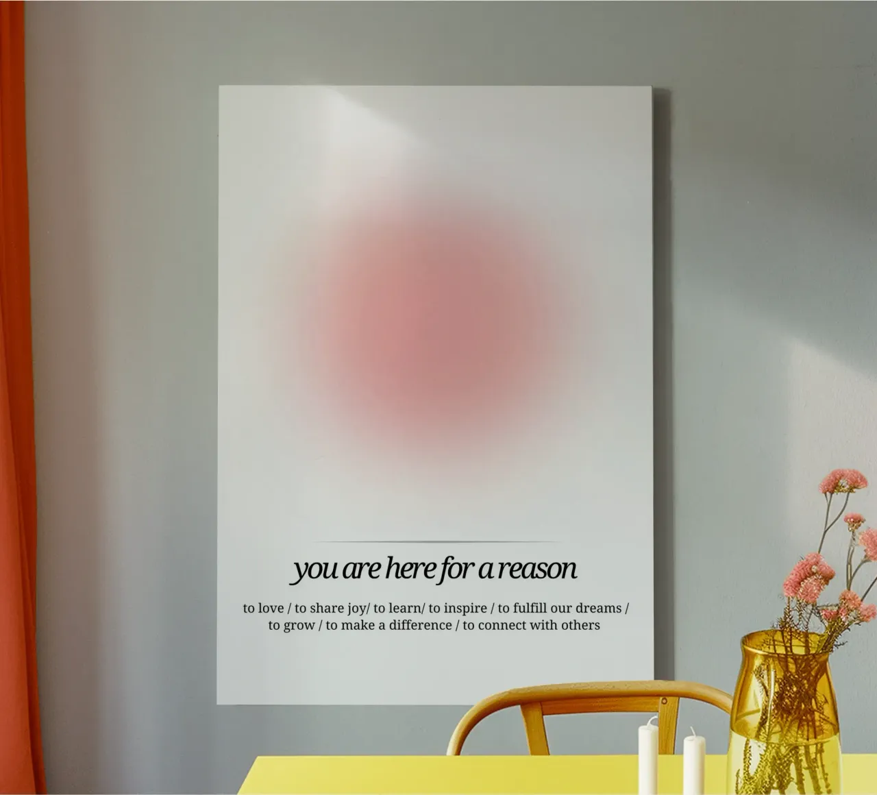 You Are Here For A Reason - Pink Aura Print canvas with Floater frame by homdeco