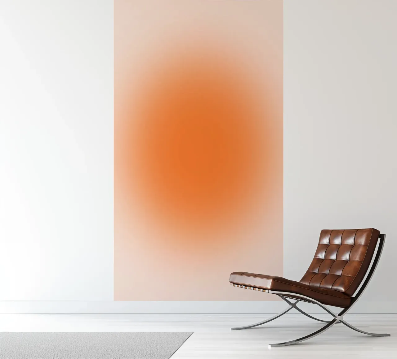 Warm Orange Aura Gradient Minimalist Art Print photo wallpaper by homdeco