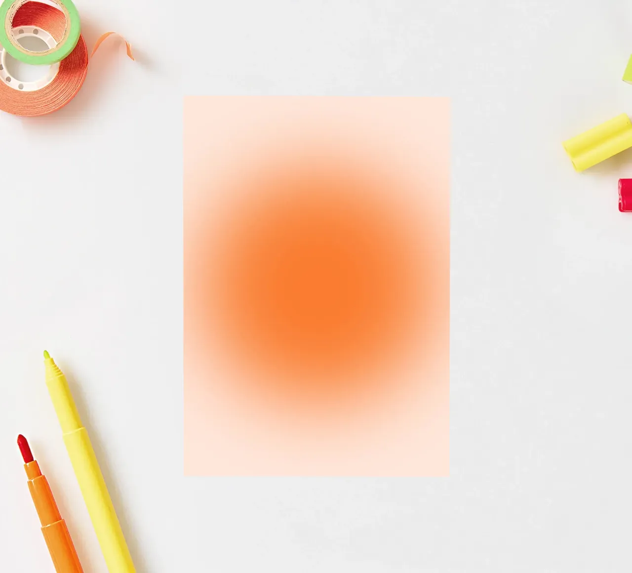 Warm Orange Aura Gradient Minimalist Art Print sticker by homdeco