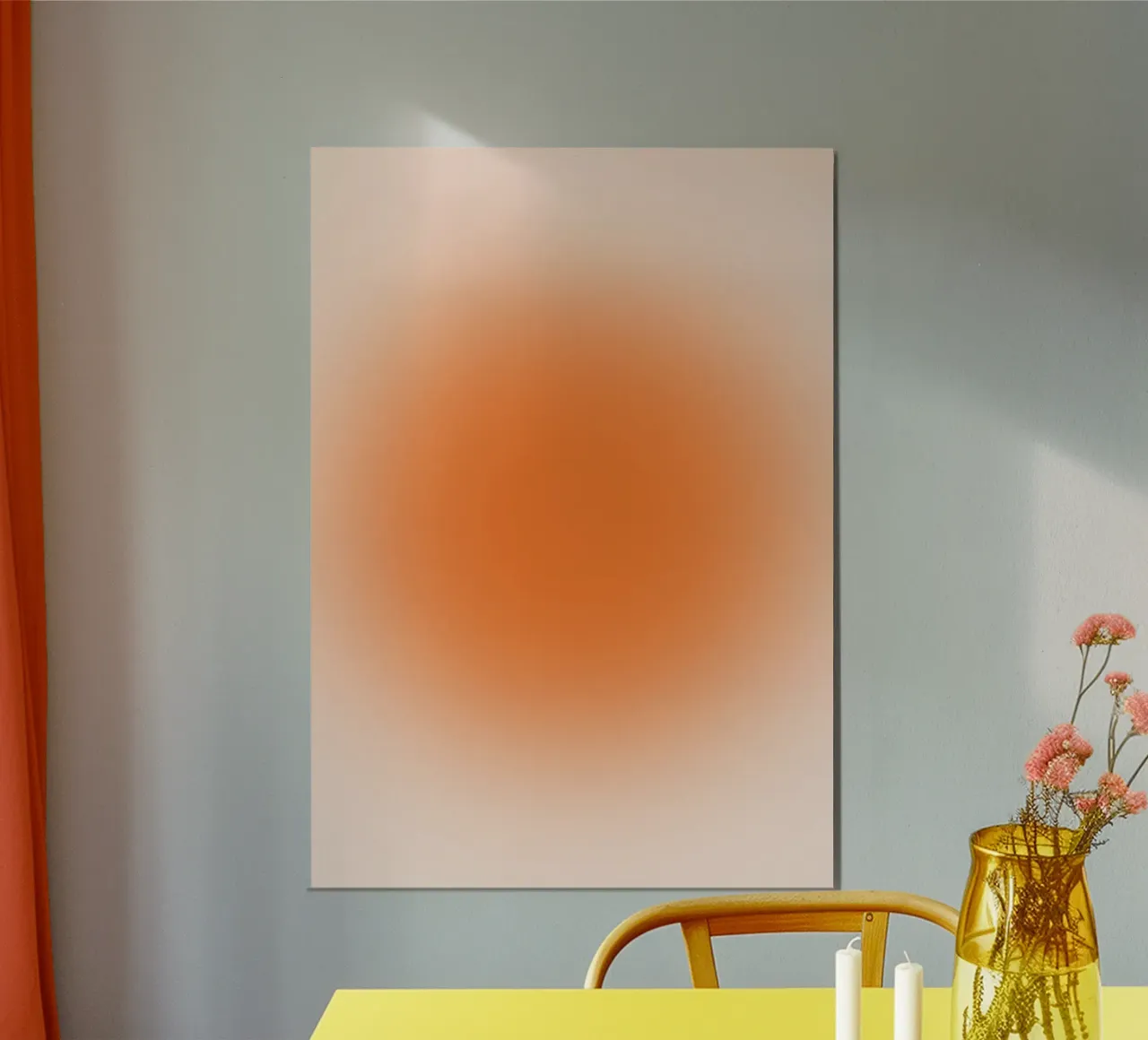 Warm Orange Aura Gradient Minimalist Art Print hahnemühle by homdeco