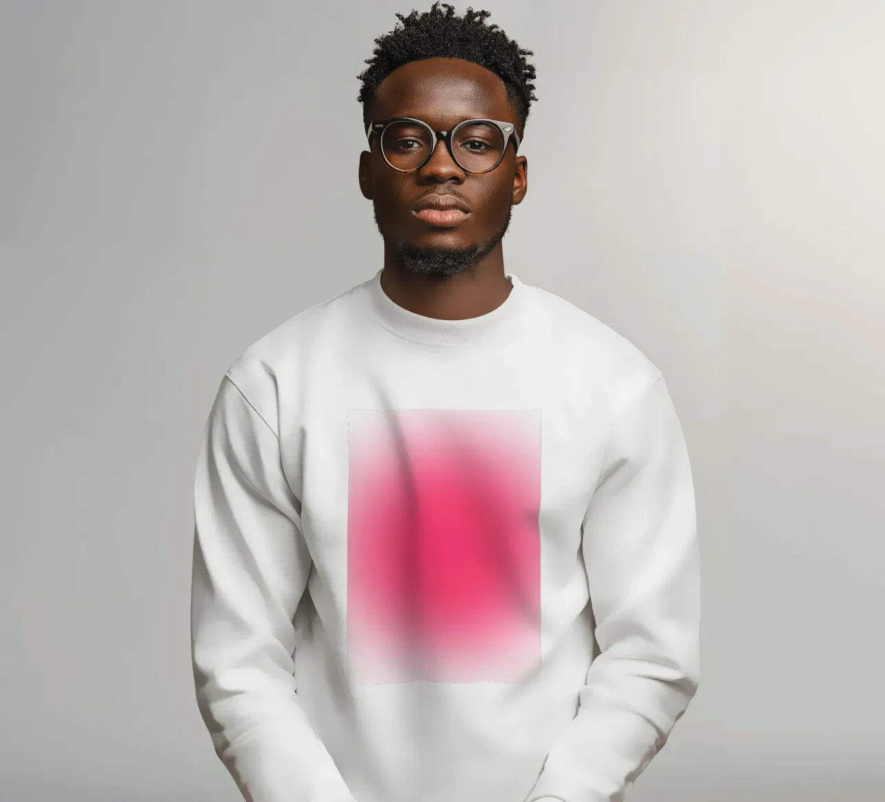 Levendige Fuchsia Roze Aura Kleurverloop Minimalistische Print sweatshirt van homdeco