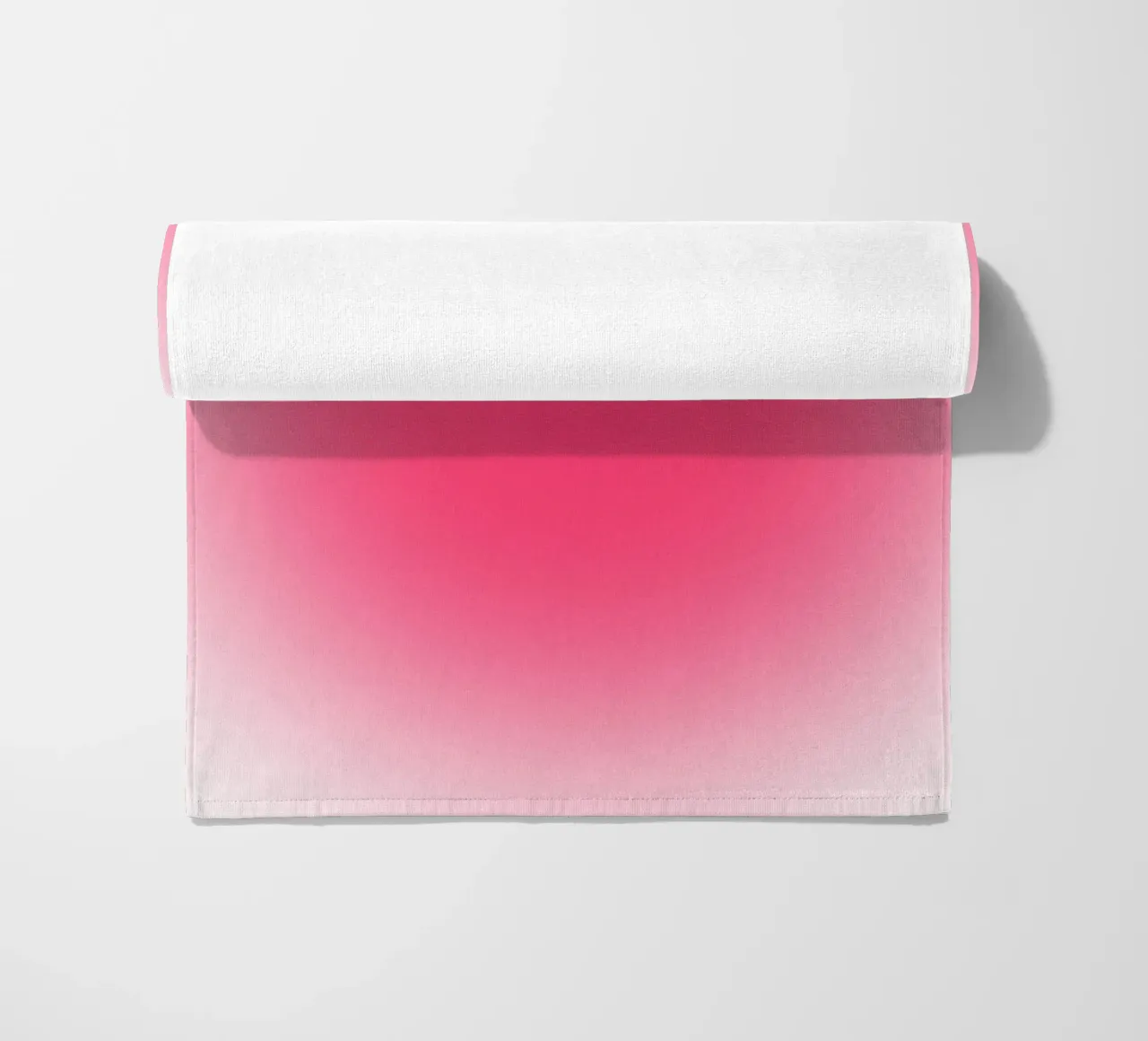Vibrant Fuchsia Pink Aura Gradient Minimalist Print beach towel by homdeco