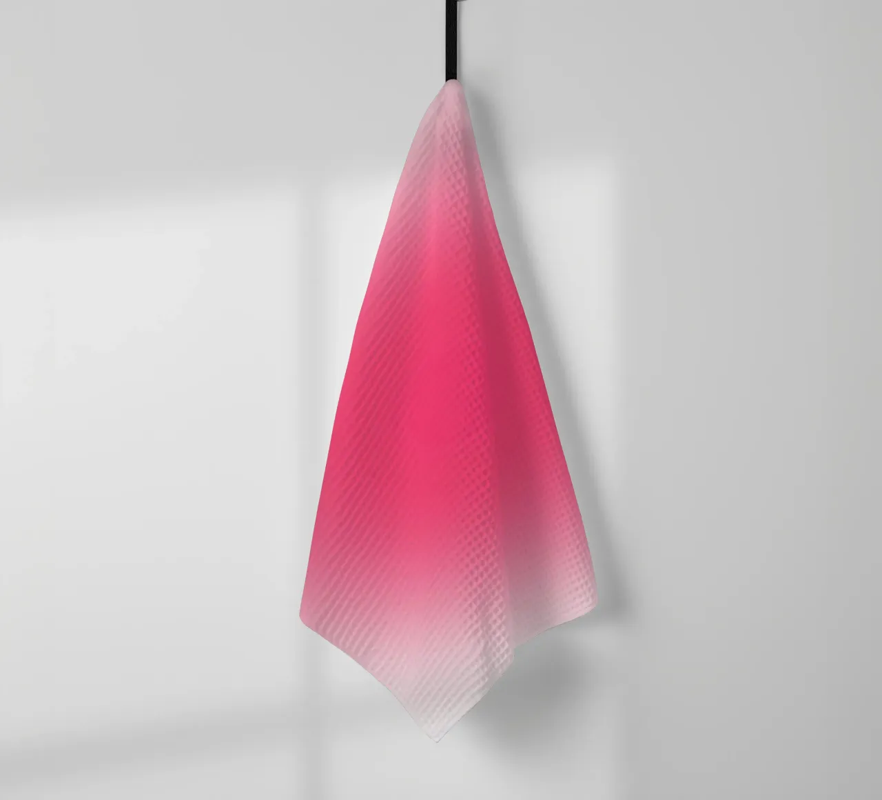 Vibrant Fuchsia Pink Aura Gradient Minimalist Print tea towel by homdeco