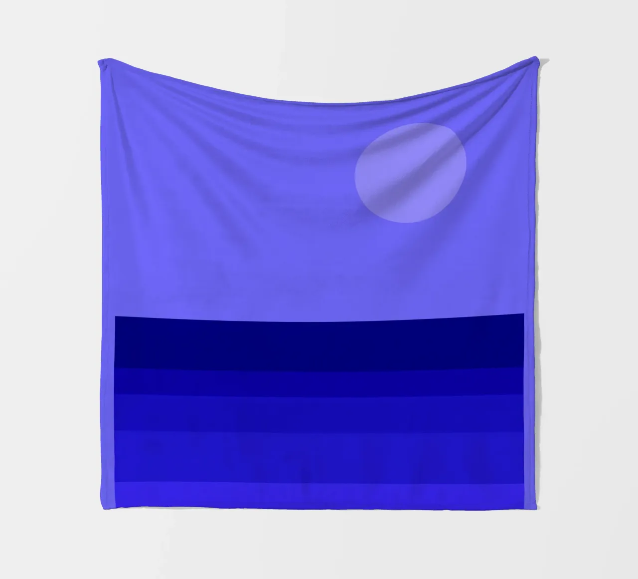 Blue Moon, abstract geometric sea view fleece blanket by Lilou Art