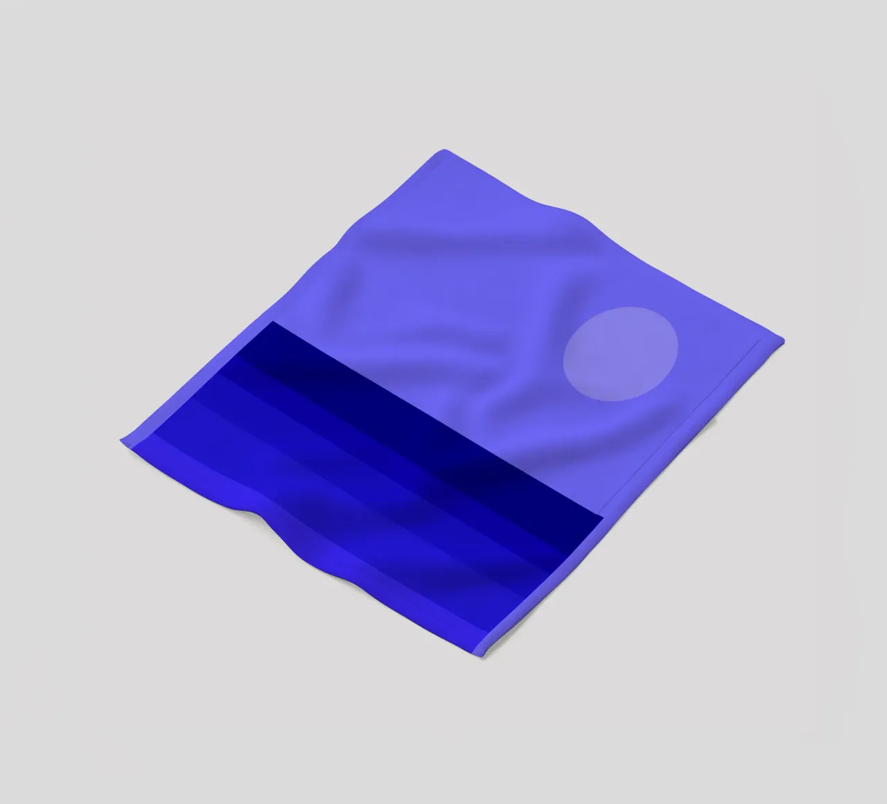 Blue Moon, abstract geometric sea view fleece blanket by Lilou Art