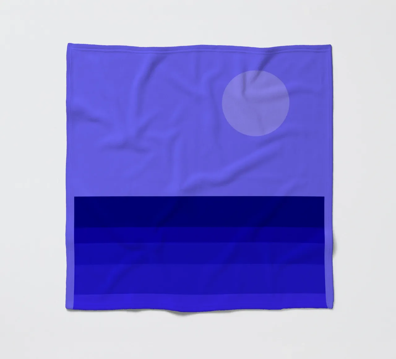 Blue Moon, abstract geometric sea view fleece blanket by Lilou Art