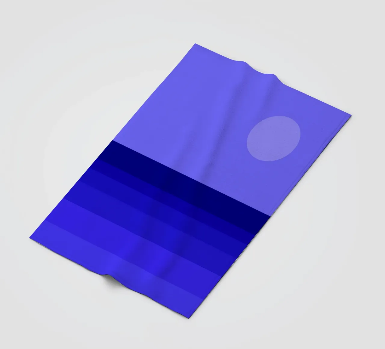 Blue Moon, abstract geometric sea view fleece blanket by Lilou Art