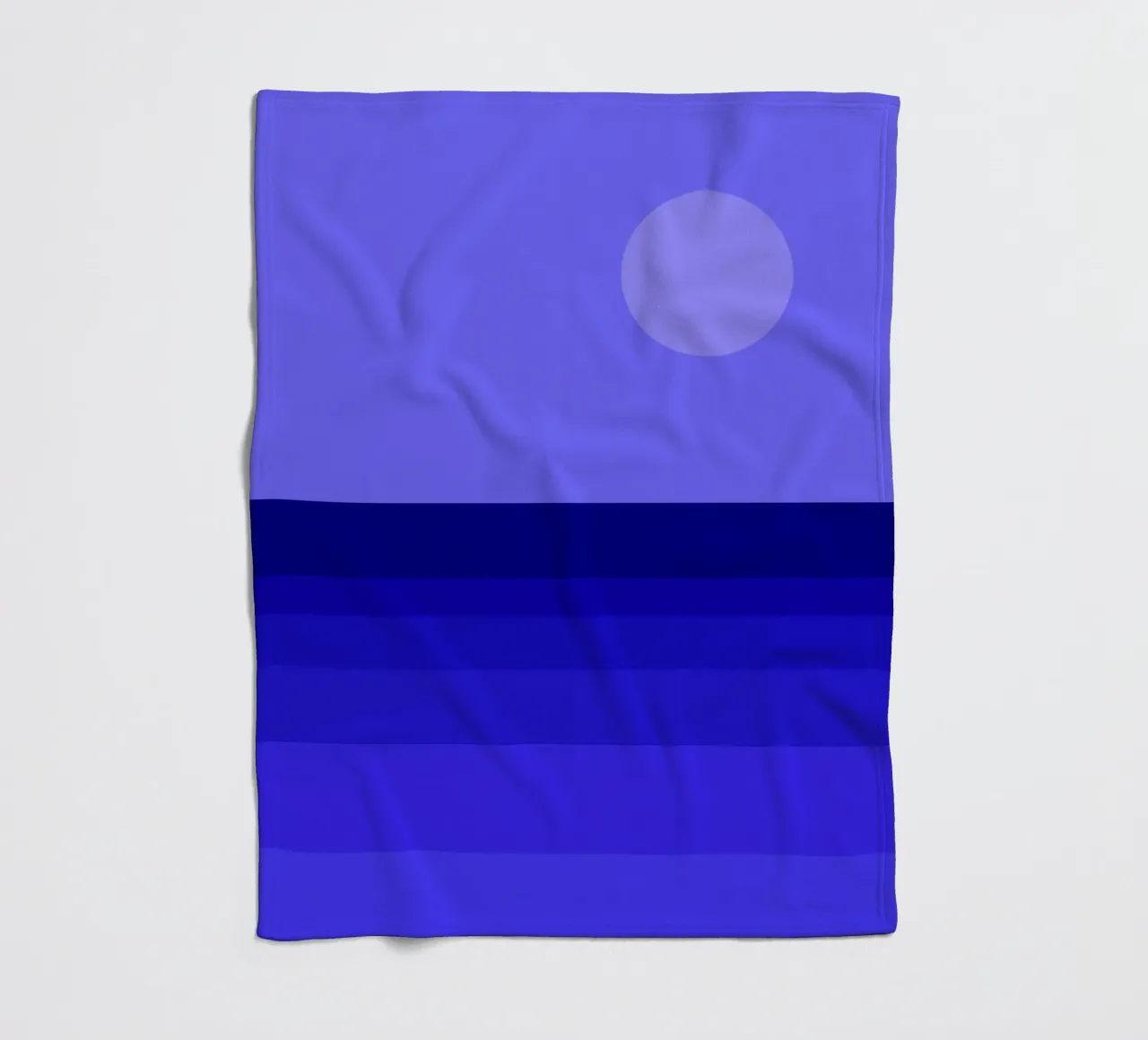 Blue Moon, abstract geometric sea view fleece blanket by Lilou Art