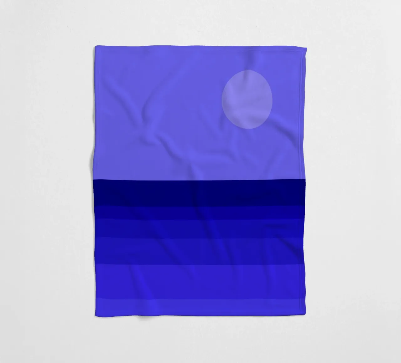 Blue Moon, abstract geometric sea view fleece blanket by Lilou Art