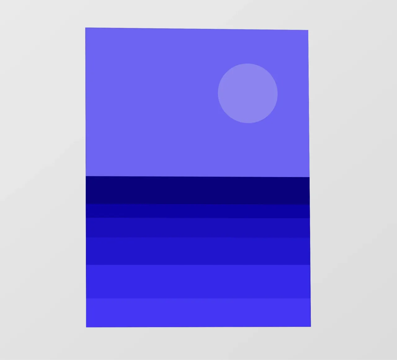 Blue Moon, vista geometrica astratta sul mare telo in pvc da Lilou Art