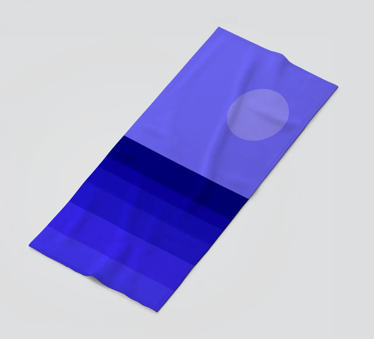 Blue Moon, abstract geometric sea view beach towel by Lilou Art