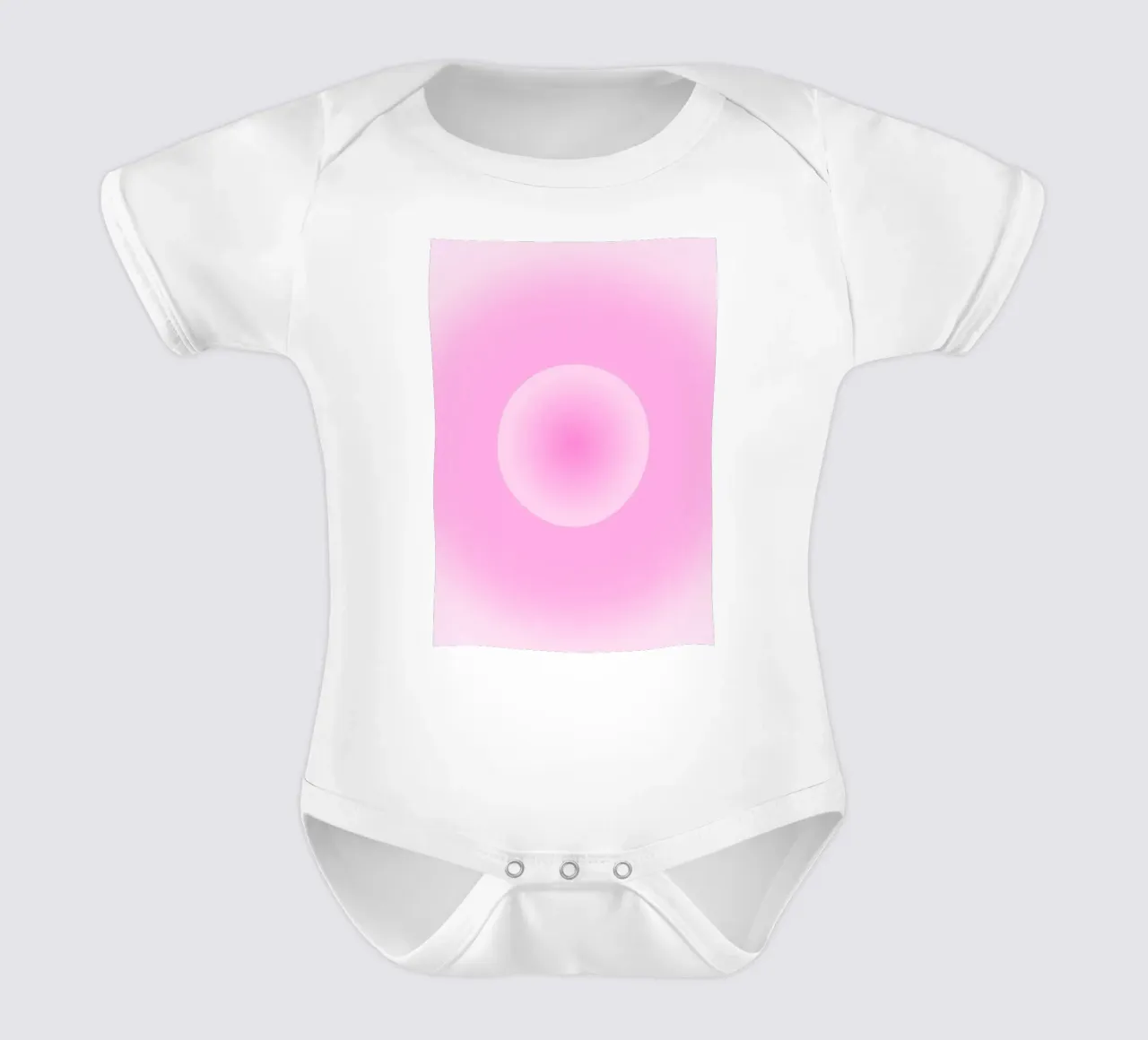 Pink Aura Sphere Gradient Minimalist Art Print short-sleeve baby romper by homdeco