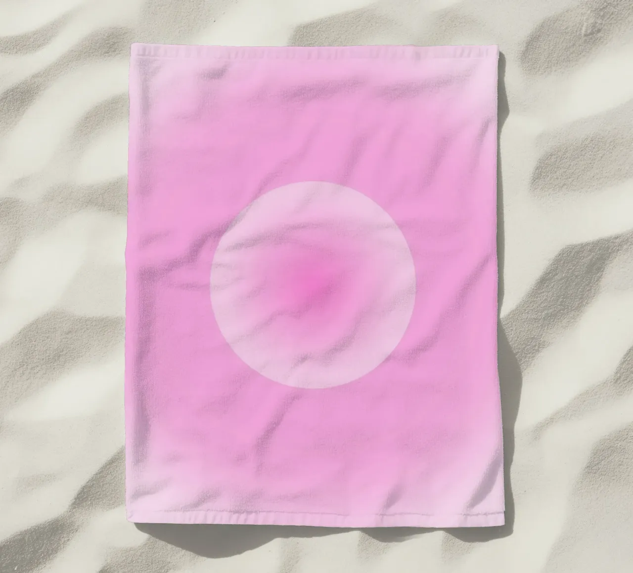 Pink Aura Sphere Gradient Minimalist Art Print beach towel by homdeco