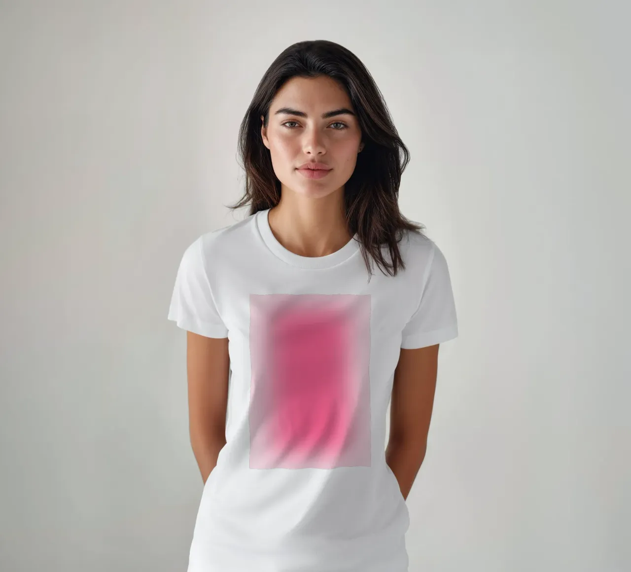 Rose vif Aura Gradient Minimalist Abstract Print t-shirt de homdeco