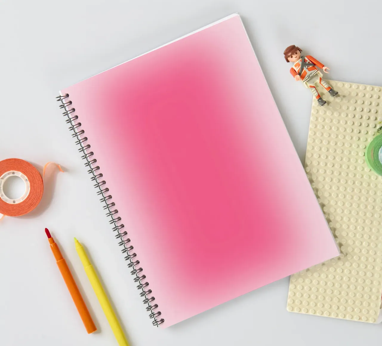 Rose vif Aura Gradient Minimalist Abstract Print carnet à spirale de homdeco