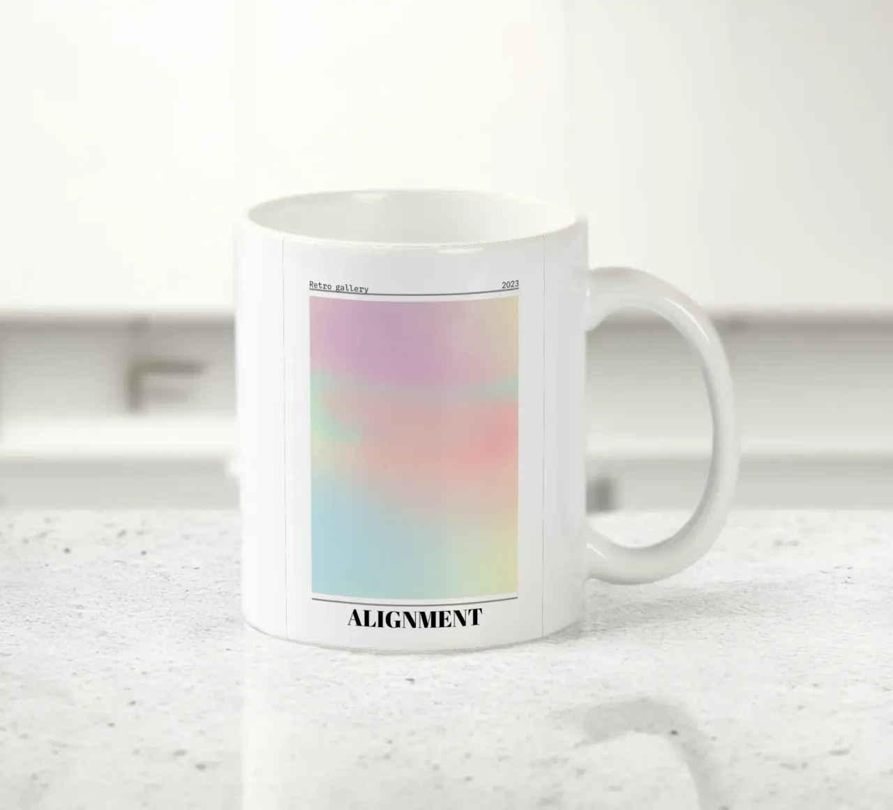 Retro Galerij 2023 - Alignment Pastel Aura Kleurverloop Print keramische mok van homdeco