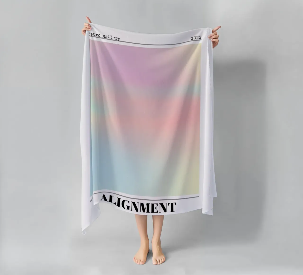 Galleria retrò 2023 - Stampa a sfumature pastello Alignment Aura telo mare da homdeco