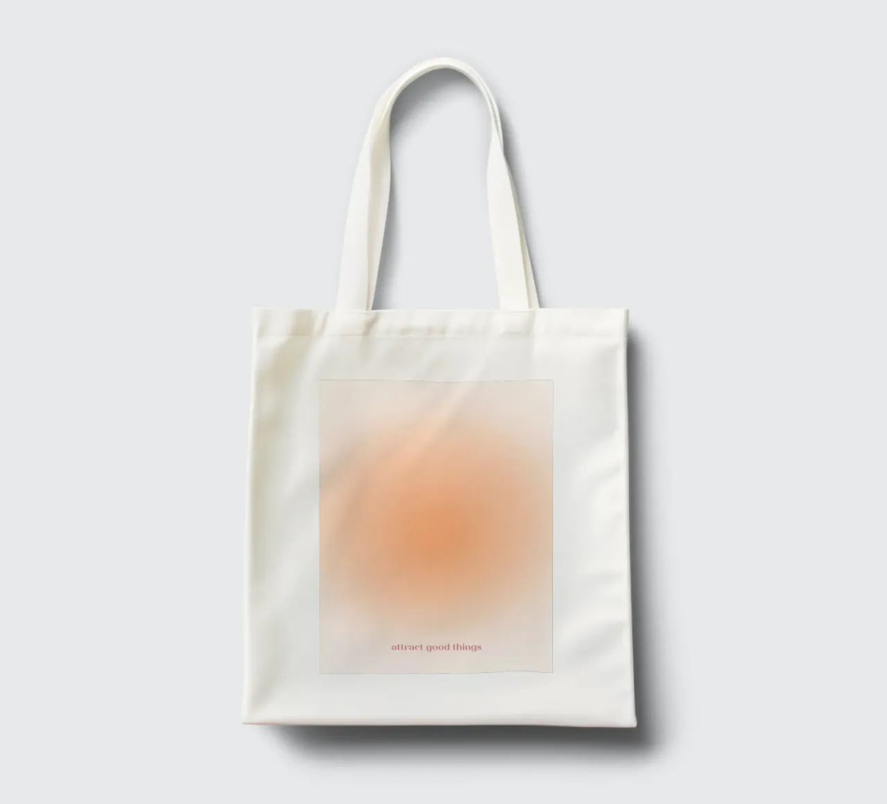 Attract Good Things Pfirsich Aura Gradient Print Jutebeutel von homdeco