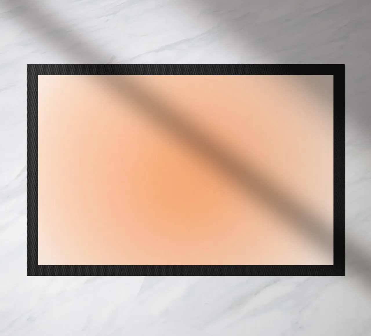 Attract Good Things Peach Aura Gradient Print doormat by homdeco