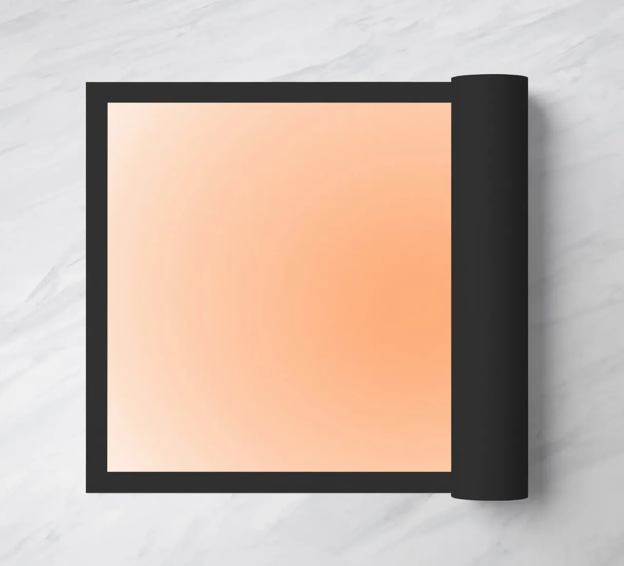 Attract Good Things Peach Aura Gradient Print doormat by homdeco