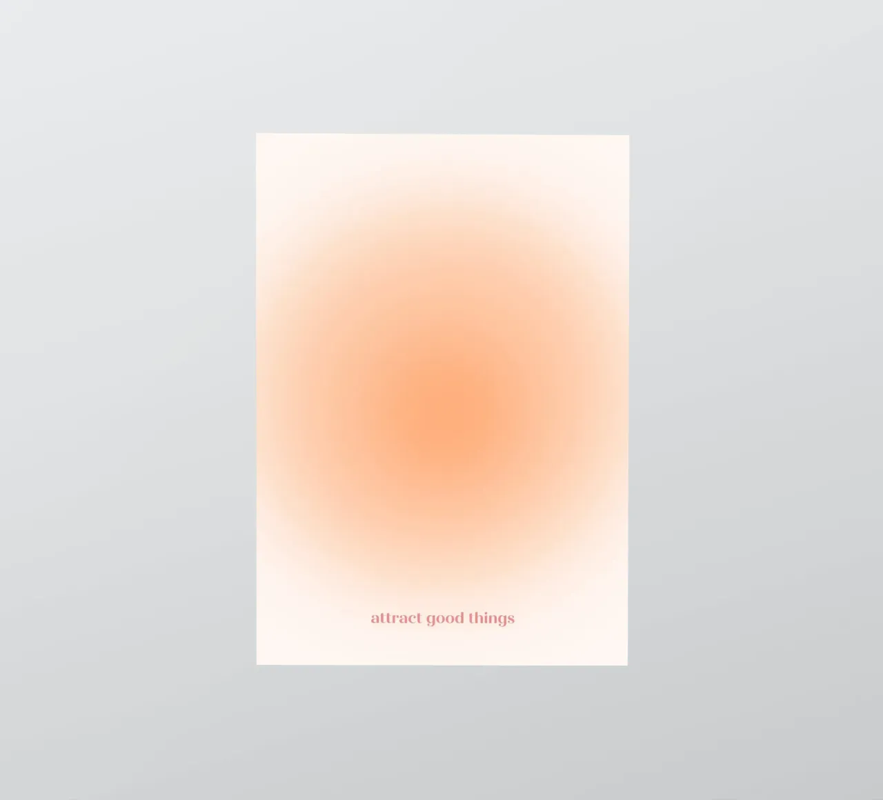 Attract Good Things Peach Aura Gradient Print sticker by homdeco