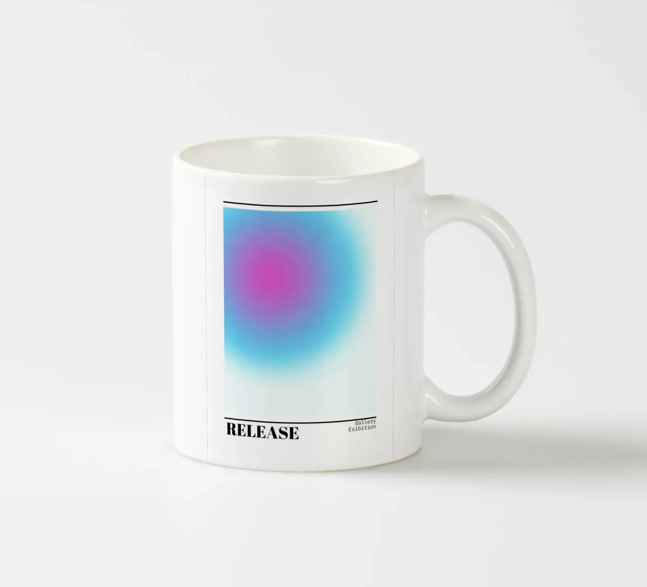 Release Aura Kleurverloop Kunstdruk - Galerie Tentoonstelling keramische mok van homdeco