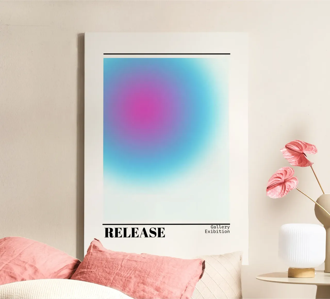 Rilascio della stampa d'arte sfumata Aura - Mostra in galleria tela da homdeco
