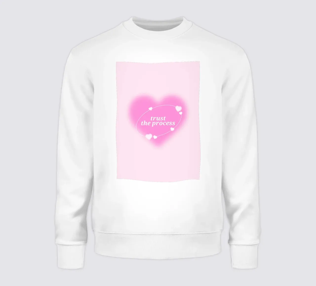 Trust The Process Pink Heart Aura Print - Liebe & Wachstum Sweatshirt von homdeco
