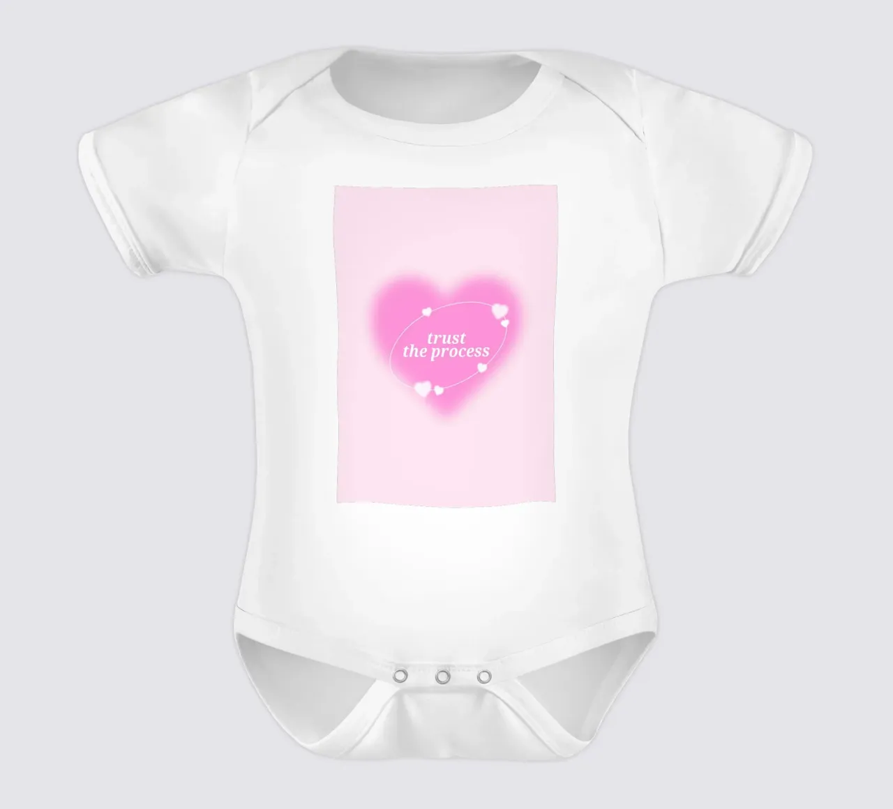 Trust The Process Pink Heart Aura Print - Liebe & Wachstum Kurzarm Babybody von homdeco