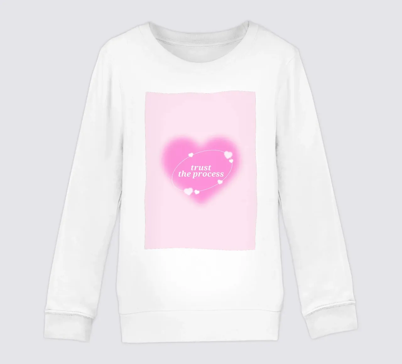 Trust The Process Pink Heart Aura Print - Liebe & Wachstum Kinder Sweatshirt von homdeco