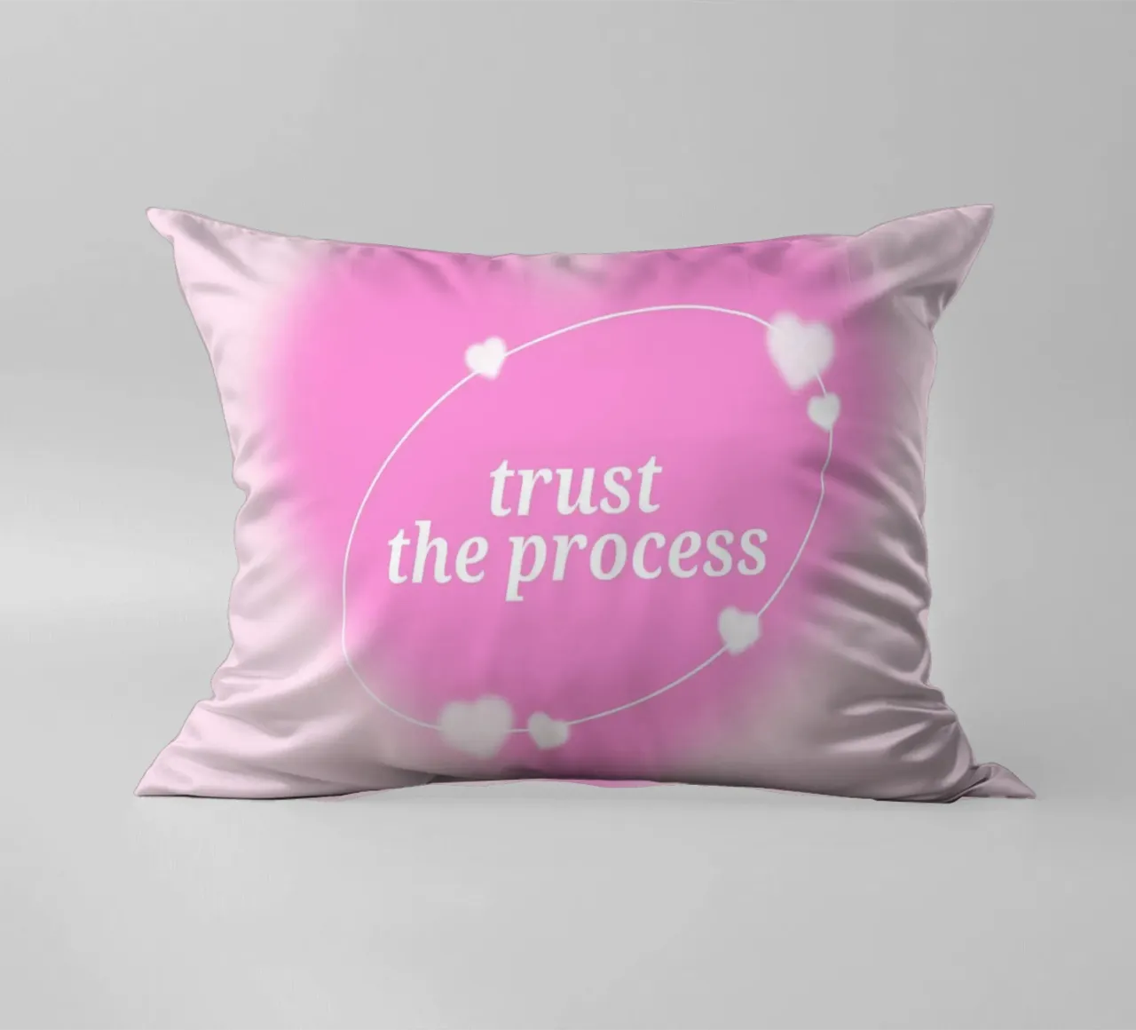 Trust The Process Pink Heart Aura Print - Love & Growth decorative cushion by homdeco