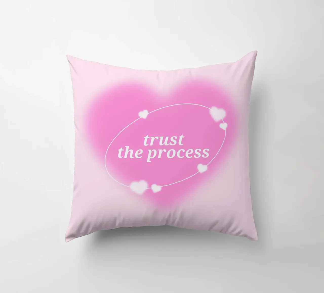 Trust The Process Pink Heart Aura Print - Love & Growth decorative cushion by homdeco