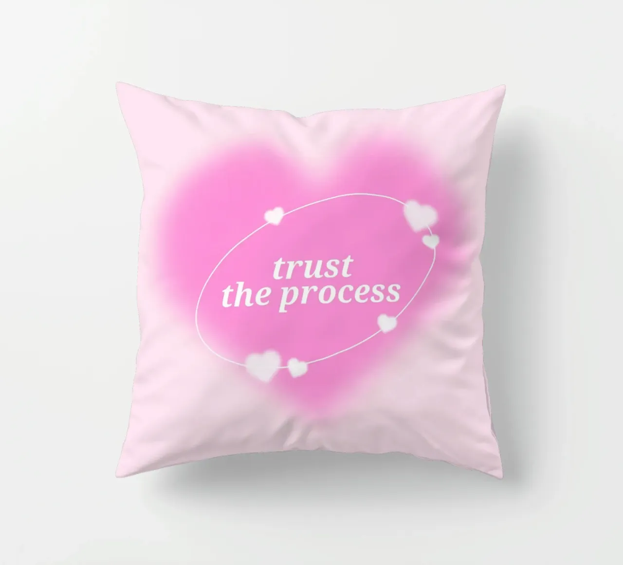 Trust The Process Pink Heart Aura Print - Love & Growth decorative cushion by homdeco