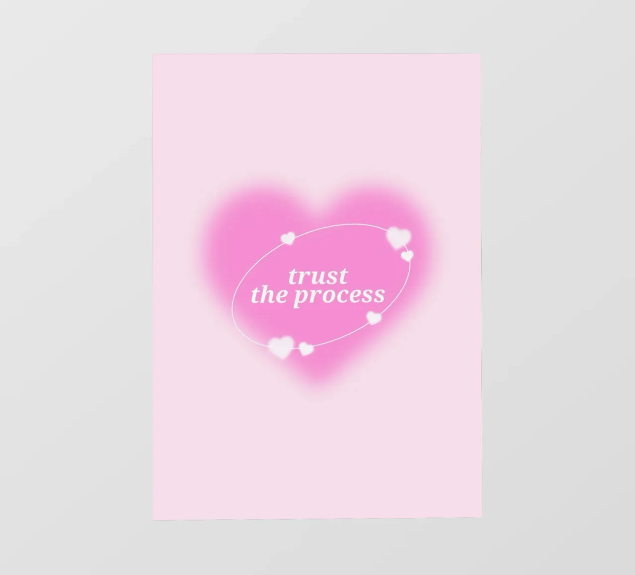Trust The Process Pink Heart Aura Print - Liebe & Wachstum Backlit Folie von homdeco