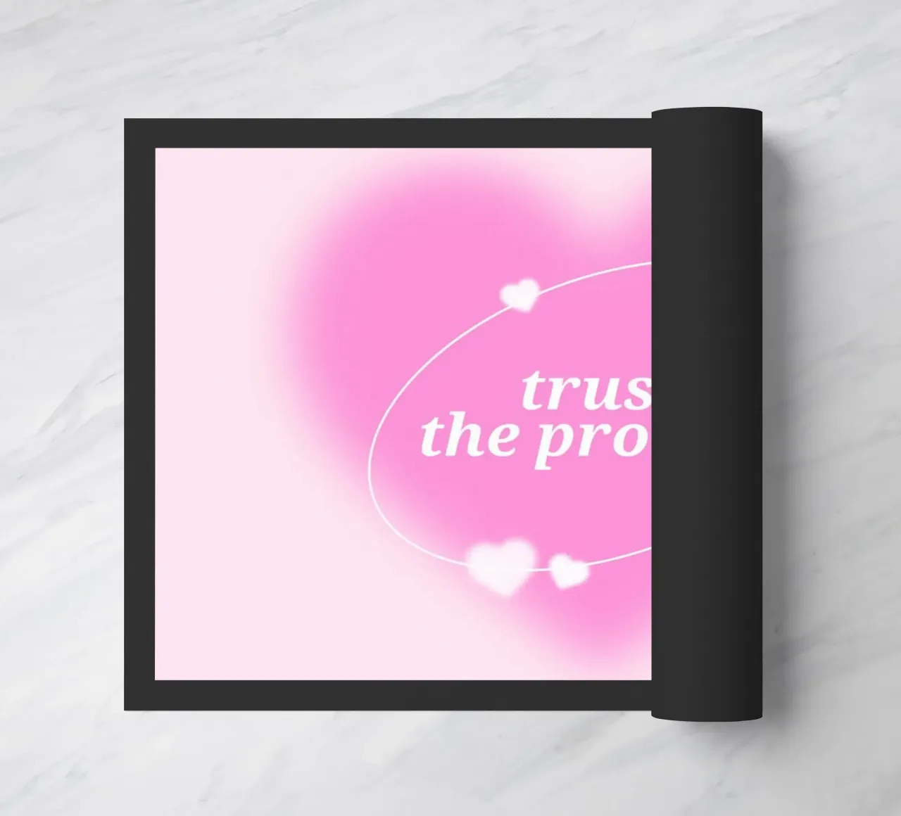 Trust The Process Pink Heart Aura Print - Liebe & Wachstum Fußmatte von homdeco