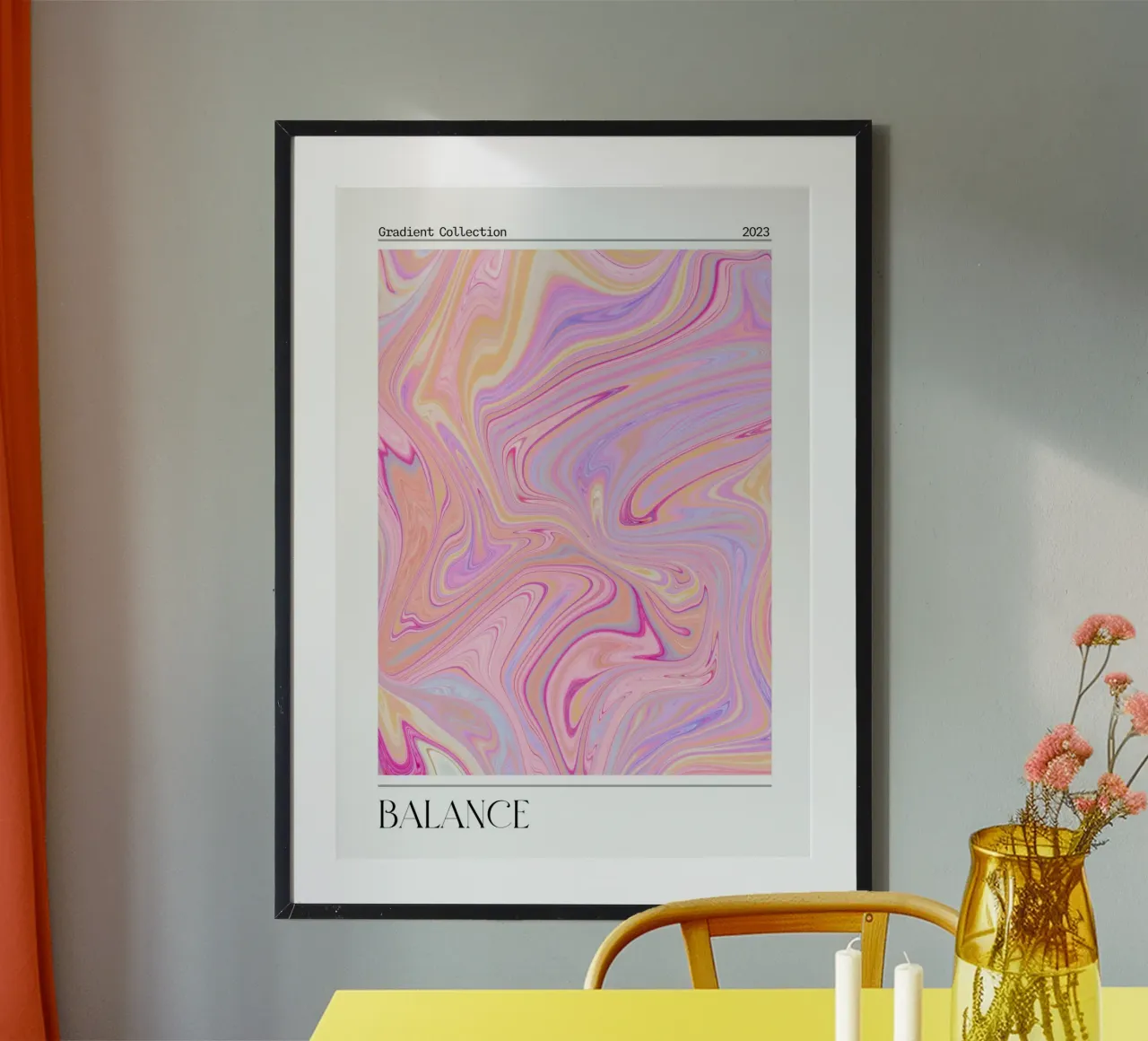Balance Marble Swirl Pastel Gradient Art Print hahnemühle by homdeco